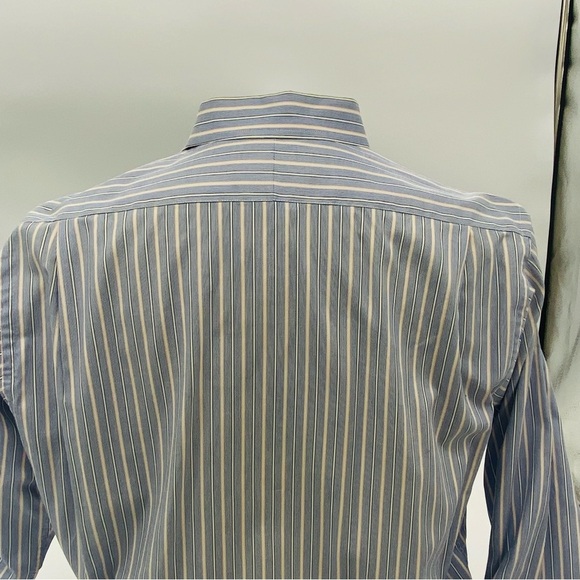 Burberry Blue Striped Button-Up Shirt 16 - 34 - Picture 7 of 16